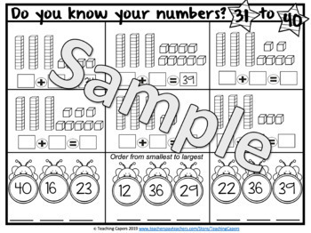 Numbers to 40 interactive worksheet