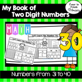 Interactive Two Digit Numbers 31 to 40 Worksheets Place Va