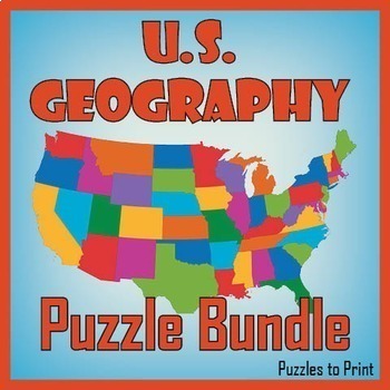Preview of No Prep US Geography - Regions of the USA Word Search & Map Worksheet BUNDLE