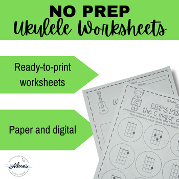 Preview of No Prep Ukulele Worksheets