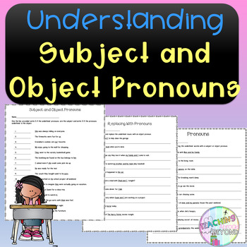 Preview of Understanding Subject and Object Pronouns - No Prep