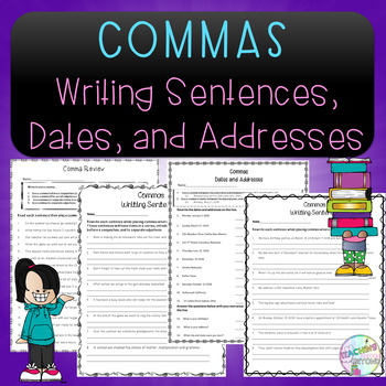 Preview of Using Commas in Sentences, Dates, and Addresses - No Prep