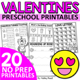 No Prep VALENTINES Printables and Worksheets for Preschool