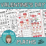 No Prep Valentine's Day Math English and Spanish Color and