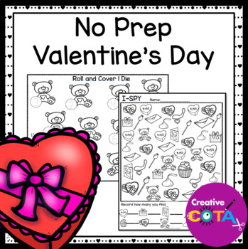 Preview of Occupational Therapy No Prep Valentine's Day Math and Literacy Activities