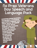 No Prep Veterans Day Speech and Language Pack
