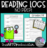 No Prep (Weekly) Reading Logs With Response Questions