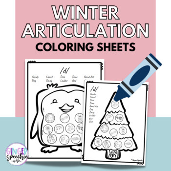 winter articulation coloring worksheets  teaching resources