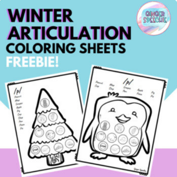 Preview of No Prep Winter Articulation Coloring Sheets: FREEBIE
