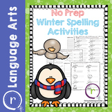 No Prep Winter Spelling Activities and Worksheets