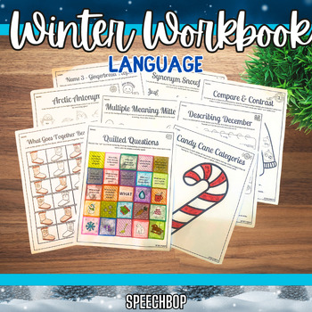 Preview of No Prep Winter Workbook - Language - Speech Therapy