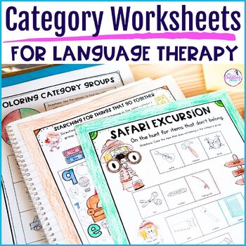 Preview of No Prep Categories Worksheets Building Vocabulary, Sorting & Language Therapy