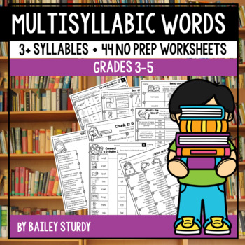 Preview of No Prep Worksheets for Multisyllabic Words