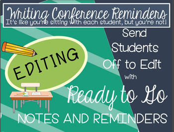 Preview of No Prep Writers Workshop Conference Notes and Reminders: Editing Focus