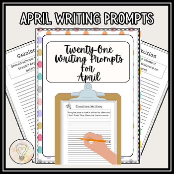 No Prep Writing Prompt Activities for April Journals | TPT