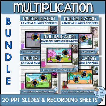 Preview of No-Prep Year-Long Number Spinners for Multiplication Power Point™ Bundle