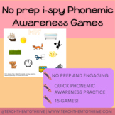 No-Prep i-spy Phonemic Awareness Games (virtual or hard copy)