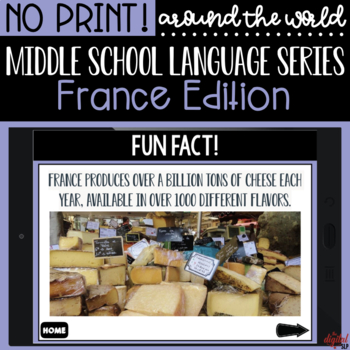 Preview of No Print Around the World: France | Teletherapy | Distance Learning