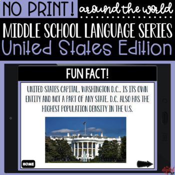 Preview of No Print Around the World: USA | Teletherapy | Distance Learning