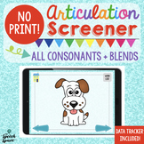 No Print Articulation Screener: All Consonant Sounds + Ble