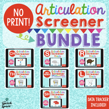 Preview of No Print Articulation Screener BUNDLE | Teletherapy | Distance Learning