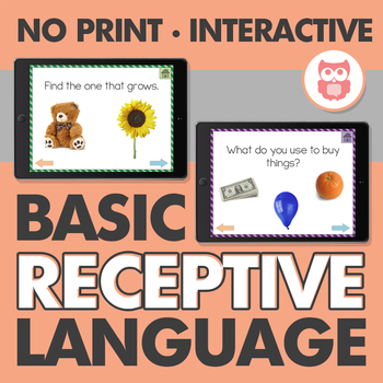 Preview of No Print Basic Receptive Language for Speech Therapy