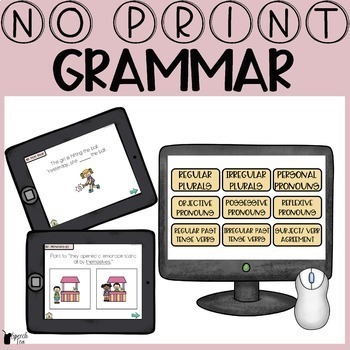 Preview of Digital Grammar Activities for Speech Therapy
