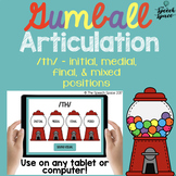 No Print Gumball Articulation - TH Sound | Teletherapy | D