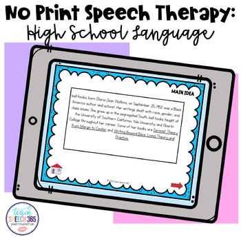 Preview of No Print High School Language - Speech Therapy