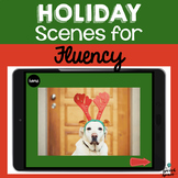 No Print Holiday Scenes for Fluency (Stuttering) | Teletherapy