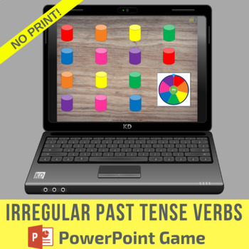 Preview of No Print Irregular Past Tense Verbs PowerPoint Game for Teletherapy