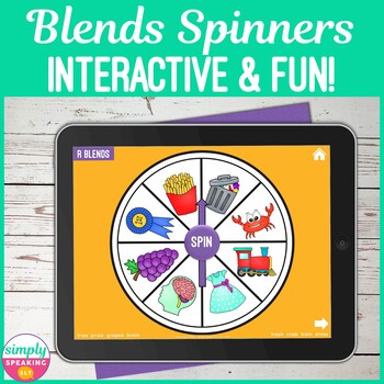 Preview of No Print L S & R Blends Digital Articulation Spinners for iPad or Teletherapy