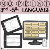 No Print Language 3rd to 5th for Speech Therapy