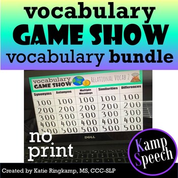Preview of No Print Language Therapy Activities: Vocabulary Game Show Bundle