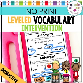 Preview of Distance Learning Leveled Intervention for Vocabulary (No Print)