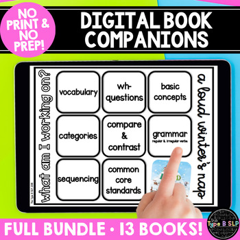 Preview of No Print No Prep Digital Book Companions Bundle for Speech Therapy