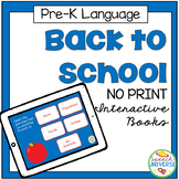 No Print Preschool Language Back to School Interactive Books