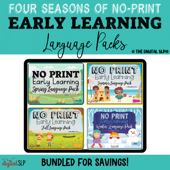 Preview of Early Learning Language Pack - 4 Seasons BUNDLE | Teletherapy