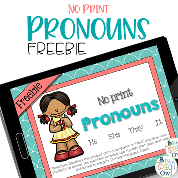 Preview of FREEBIE: No Print Pronouns