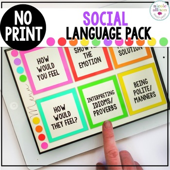 Preview of No Print Social Language Pack