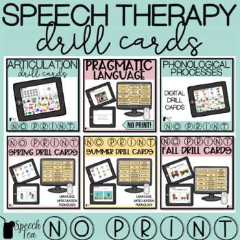 Preview of Digital Speech Therapy Activities Drill Cards BUNDLE