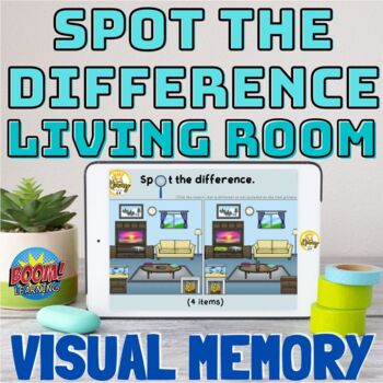 Preview of No Print! Spot the Difference (Living Room Edition) | Memory & Comparison