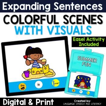 Preview of Summer Speech Therapy,  Pronouns and Verbs, Visuals for Sentences, End of Year