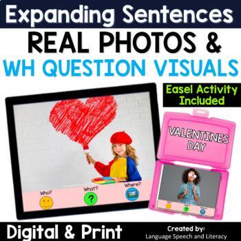 Preview of Valentine's Day Speech Therapy Activity | Photo Scenes | Digital and Print