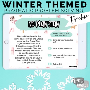 Preview of No Print Winter Themed Pragmatic Problem Solving FREEBIE