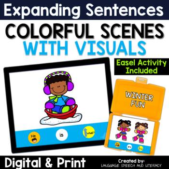 Preview of Winter Speech Therapy Pronouns and Verbs - Scenes and Visuals