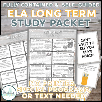 Preview of Fully Contained & Self-Guided ELA Distance Learning Packet- No Printing Required