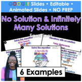 No Solution and Infinitely Many Solutions Equations Google Slides
