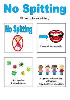 Preview of No Spitting Social Story Flip Book