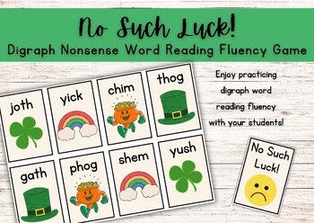 Preview of No Such Luck! Digraph Nonsense Word Reading Fluency Game// St. Patrick's Day